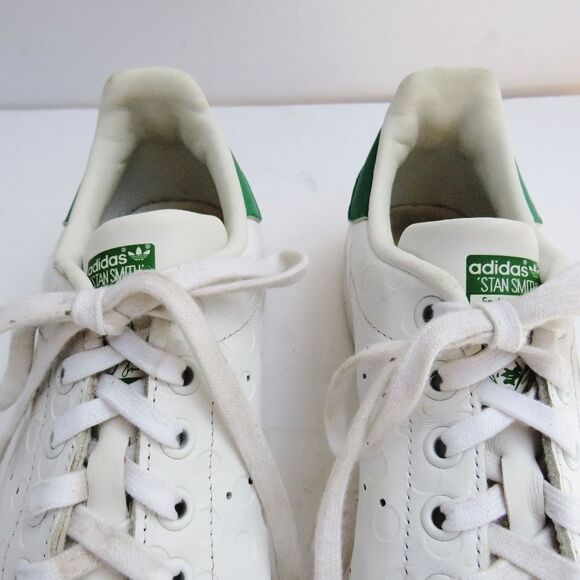 Adidas Sam Womens 8.5 40 2/3 Smith Iconic White Leather Tennis Shoes - Picture 7 of 16